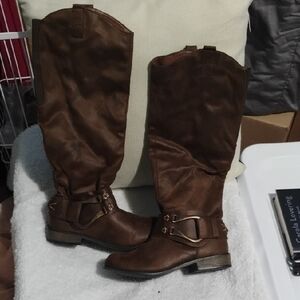 Mossimo Brown Leather Knee-High Boots